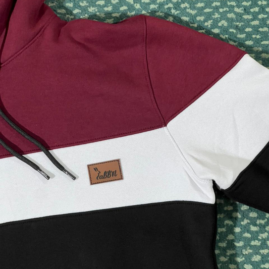 PULLOVER HODDIE TRACKSUIT (Black & Burgundy)