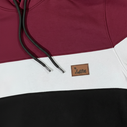 PULLOVER HODDIE TRACKSUIT (Black & Burgundy)