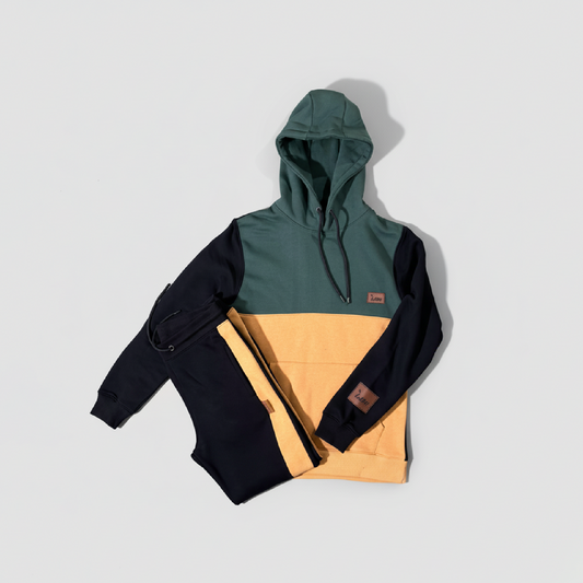 PULLOVER HODDIE TRACKSUIT( Mustard & Green )